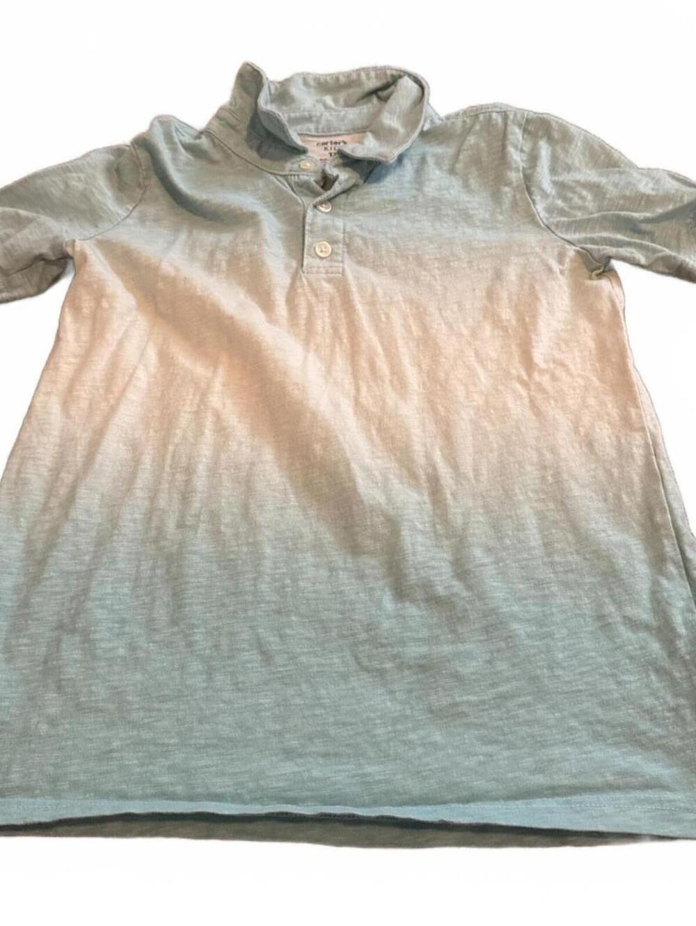 carter's Kid Boys Polo Shirt Size 12 Green Ombre Casual
